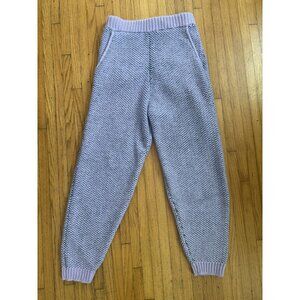 The Elder Statesman Women’s Cashmere Sweatpants – Lilac & Forest Green (Size M)